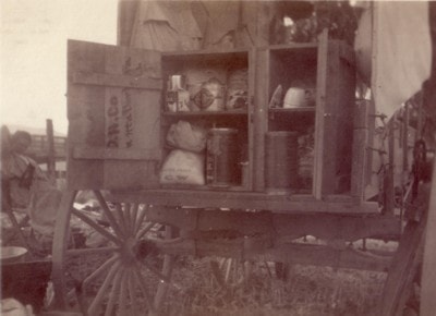 Chuck wagon carrying supplies during the California journey