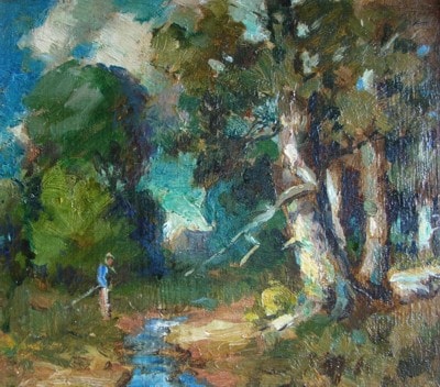 Untitled Landscape with Figure and Stream