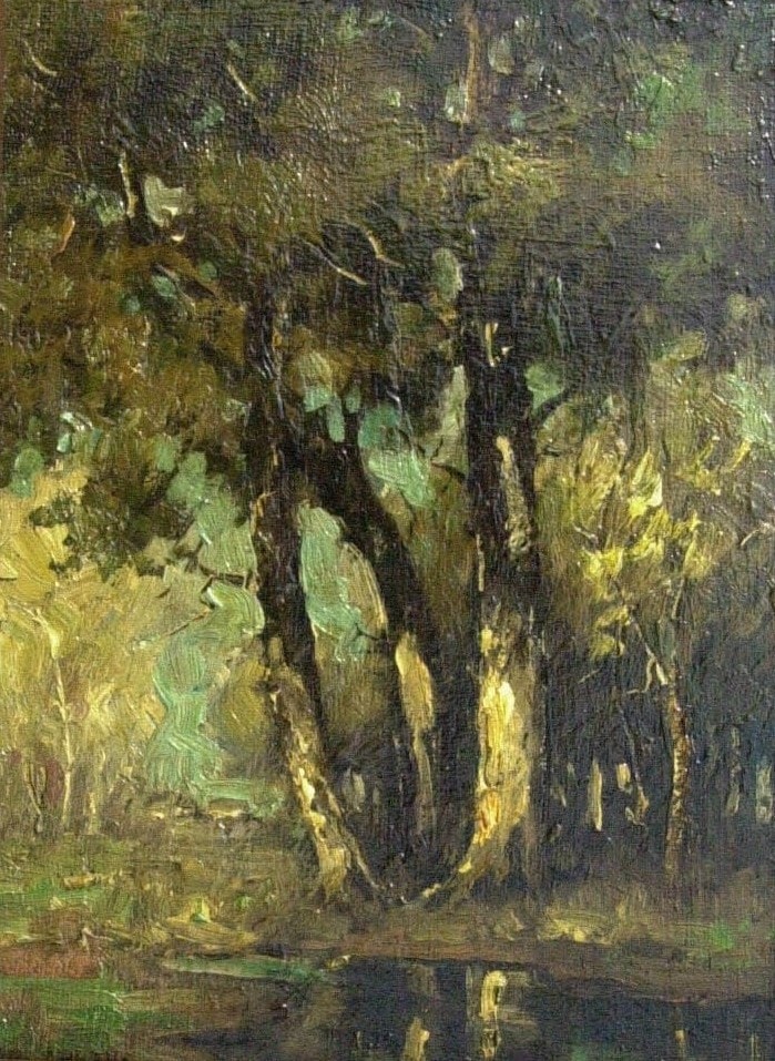 Wooded Landscape with Reflective Pool