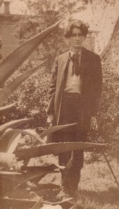 Carl Ahrens standing outdoors in Santa Barbara, California, in 1906