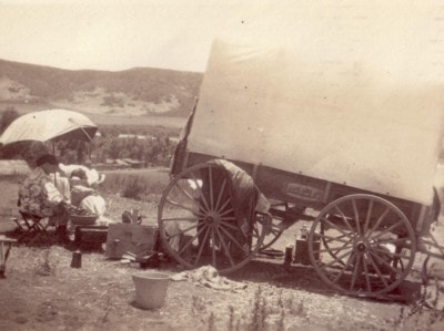Martha Niles, known as Madonna, doing laundry during the California journey