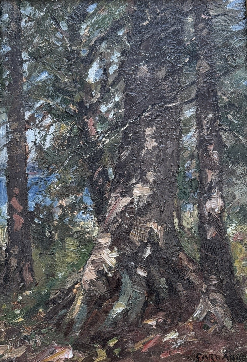 Leith Woods — oil on canvas by Carl Ahrens, c. 1913, Collection of Kim Bullock
