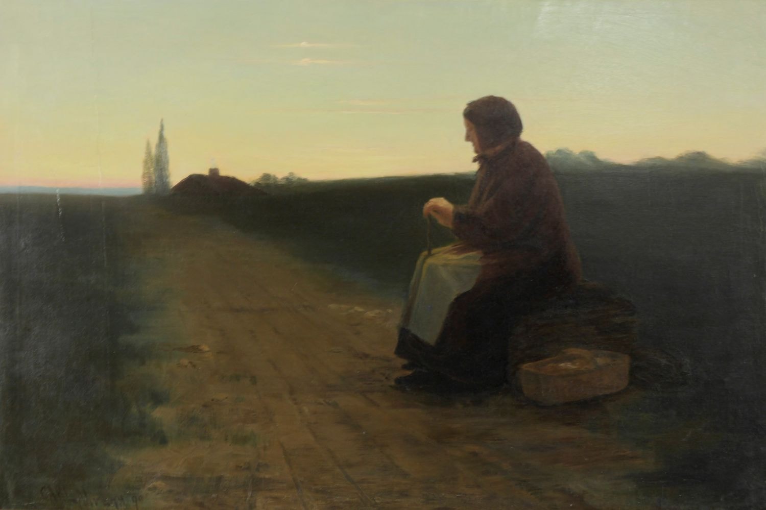 The Day is Done — oil on canvas by Carl Ahrens, 1890, Collection of Sandu Sindile
