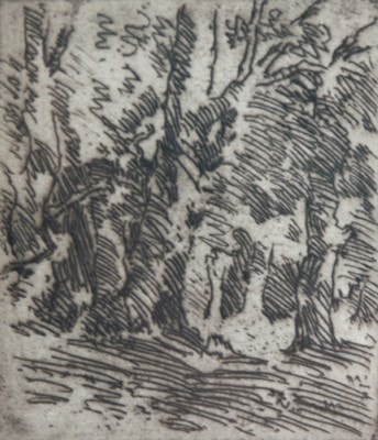Christmas Card — etching by Carl Ahrens
