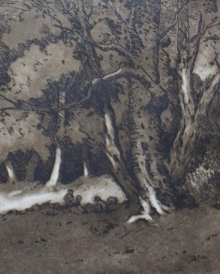 The Picnickers — etching by Carl Ahrens