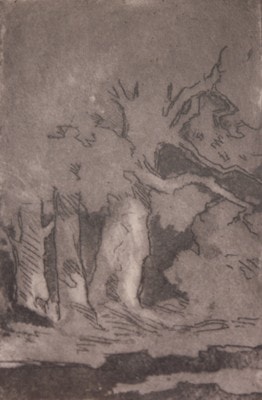 Unfinished Landscape (1934) — etching by Carl Ahrens