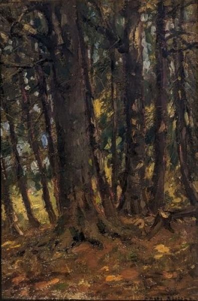 Forest interior by Carl Ahrens after restoration