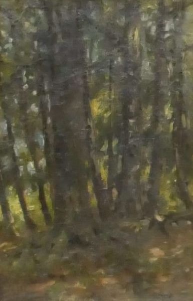 Forest interior by Carl Ahrens before restoration