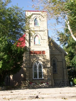 Exterior of the Saugeen First Nations church
